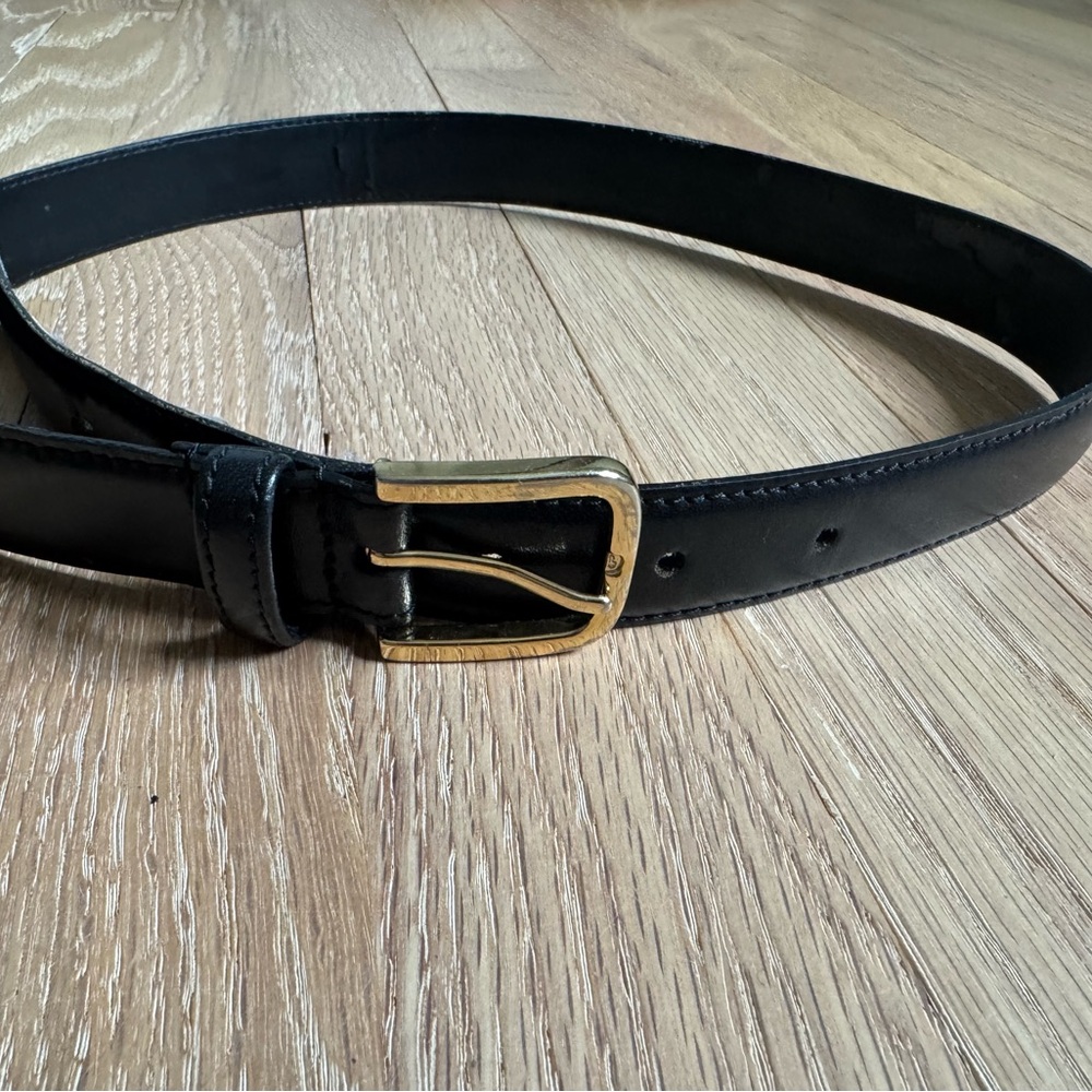 American Apparel Black and Gold Leather Belt